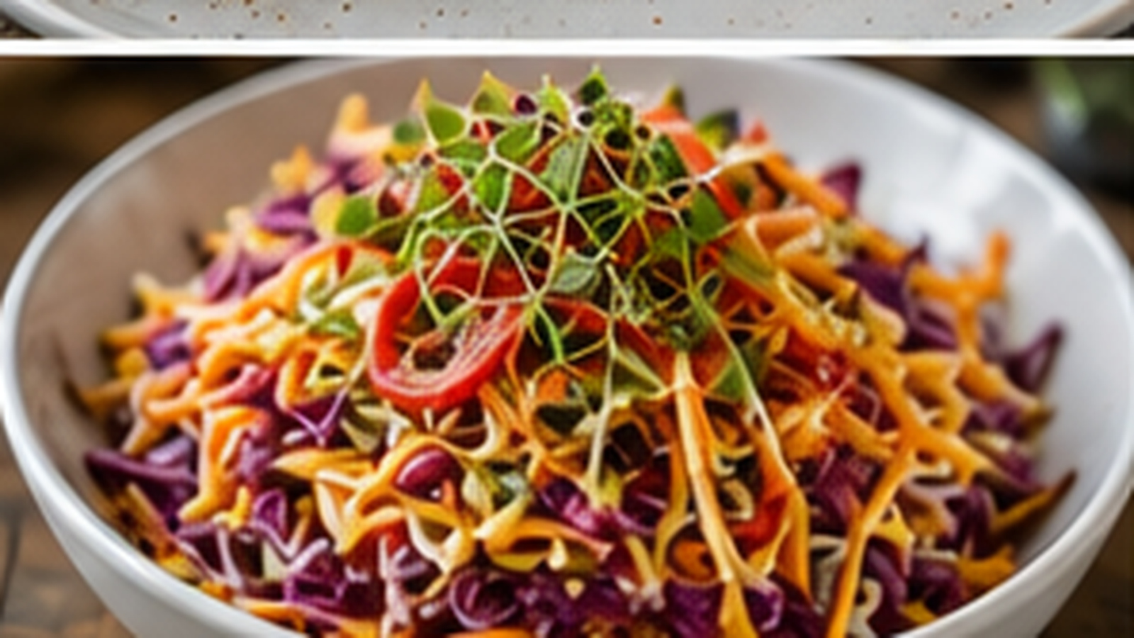 Asian Slaw with Microgreens with Tiny Greens microgreens