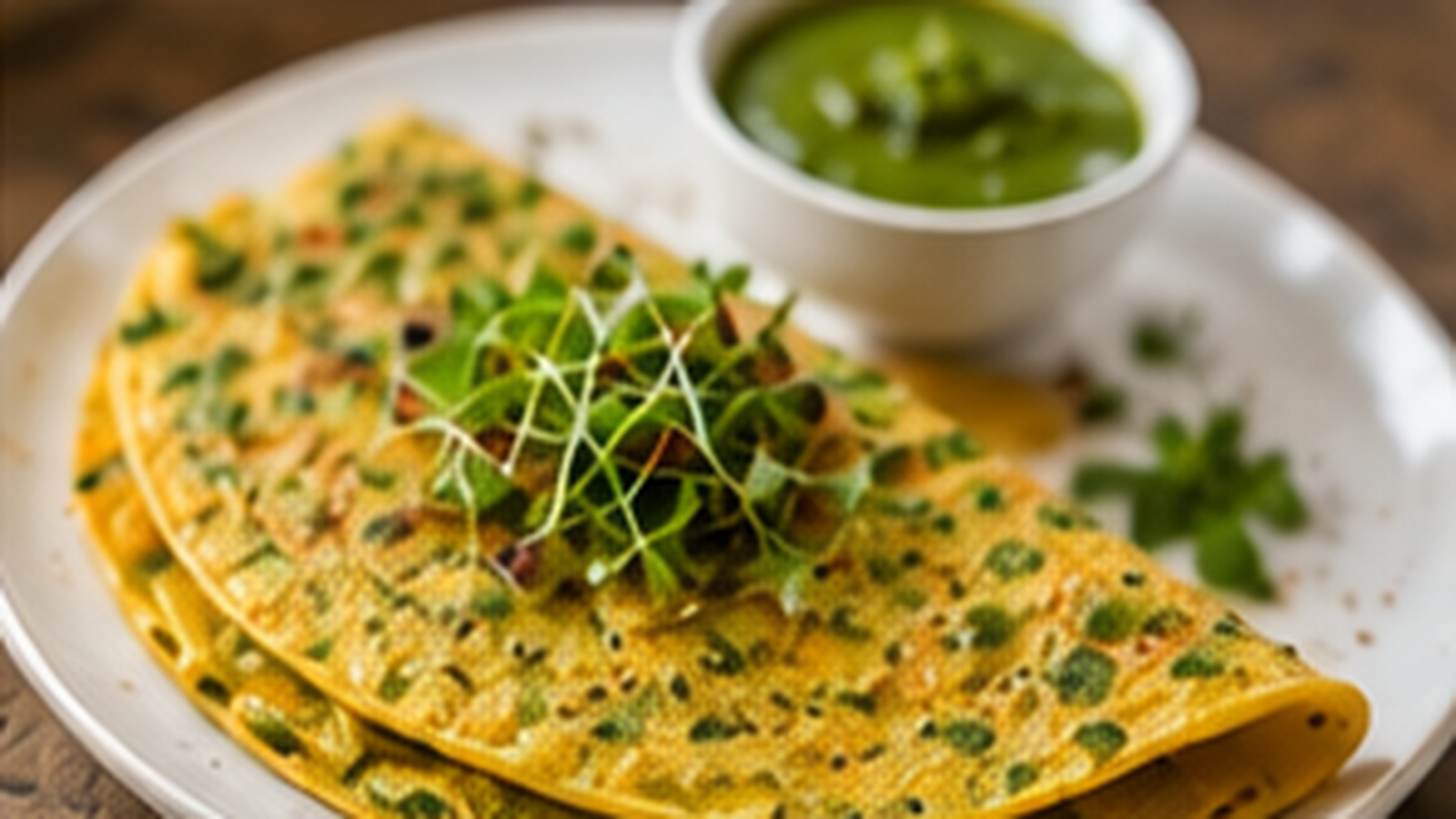Moong Dal Chilla with Microgreens with Tiny Greens microgreens