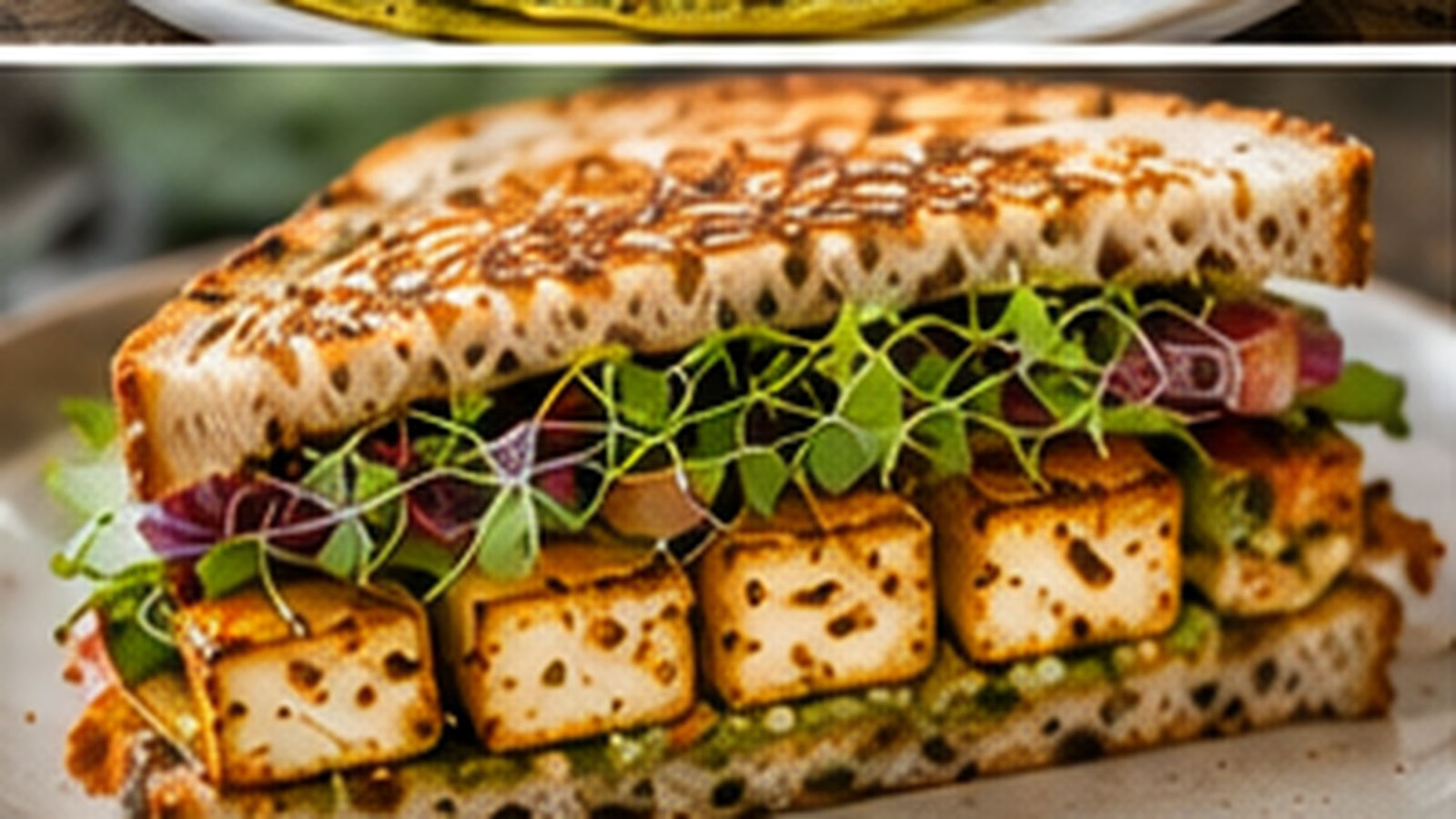 Paneer Tikka Microgreen Sandwich with Tiny Greens microgreens