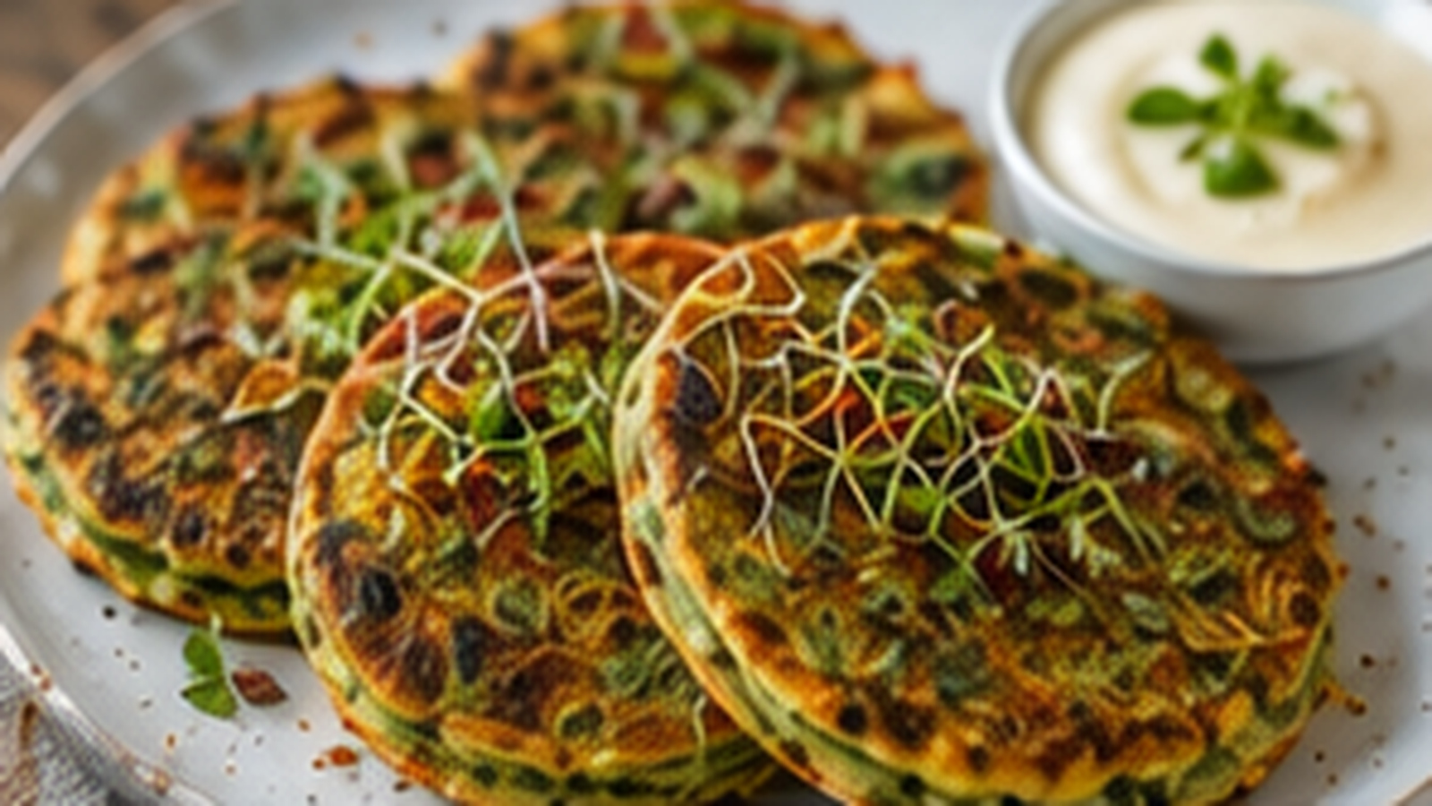 Microgreen Veggie Pancakes with Tiny Greens microgreens