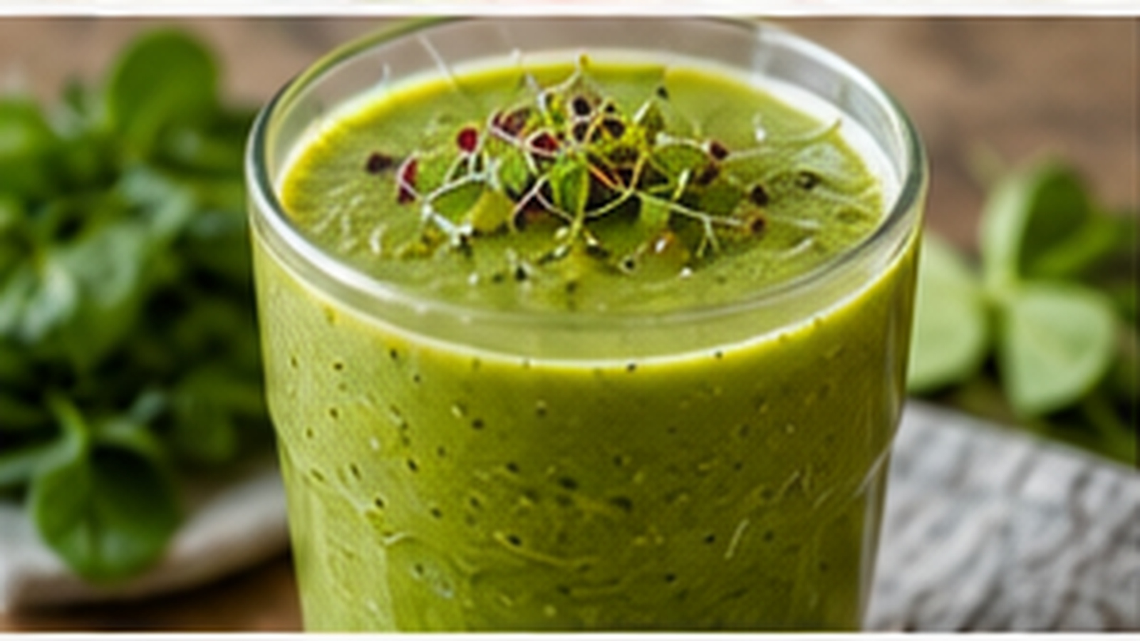 Green Detox Smoothie with Tiny Greens microgreens